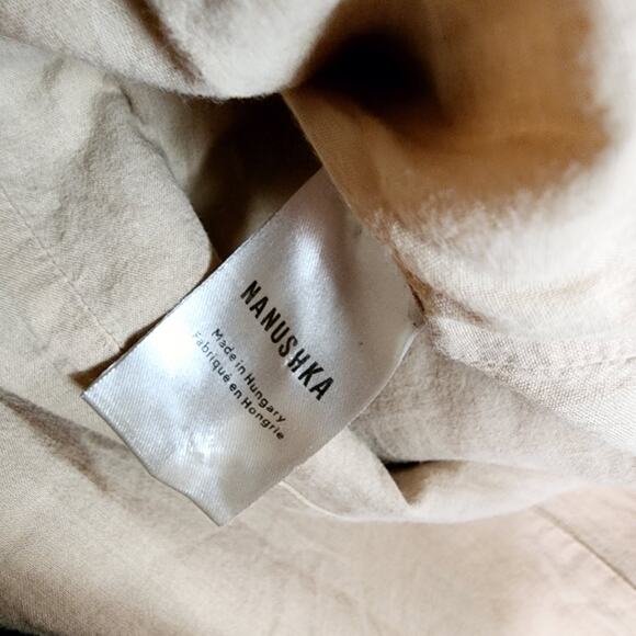 NANUSHKA Lorena Snake Print Sleeveless Dress | Elegant Brown Crepe | Size XL - Picture 11 of 12